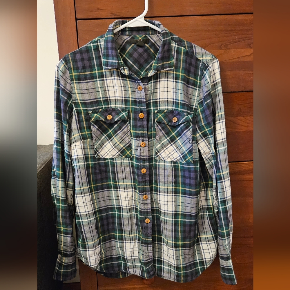 J. Crew plaid flannel shirt size 4